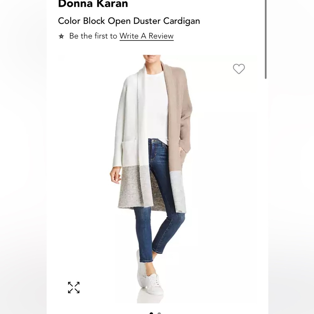 Donna Karan Colorblock Open Duster Cardigan